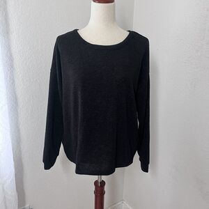 NWOT Kaileigh Stitch Fix Womens M Cross Back Sweater Black  Metallic Long Sleeve